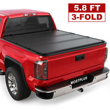 3 Fold 5.8FT Hard Truck Bed Tonneau Cover For 2019-2024 Silverado Sierra 1500 picture