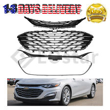 3PCS Front Bumper Grille Upper Lower Mesh Grill For 2019-2021 Chevrolet Malibu picture