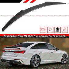 FOR 2019-2024 AUDI A6 S6 C8 4K M STYLE HIGH KICK REAL CARBON FIBER TRUNK SPOILER picture