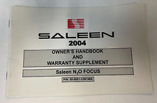 2004 Owner's Handbook & Warranty Supplement Saleen N20 Focus Ready to Ship picture