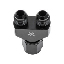 Aluminum Y block Adapter Fitting -10 AN Female To Parallel Exit  Dual -8 AN Male picture