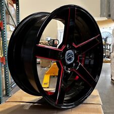 Strada Perfetto Gloss Black with Candy Red 18x8 +40 5x120 72.6 Wheel Single Rim picture