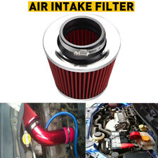 Universal Air Filter Induction Kit Sports Car Cone Chrome Finish Red 76mm 3