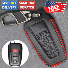 For Toyota Camry RAV4 CHR Prius Corolla 4Button Leather Smart Key Fob Case Cover picture