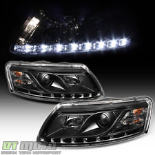 Black 2005-2008 Audi A6 DRL LED Daytime Running Lamps Projector Headlights 05-08 picture