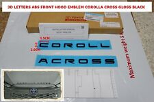 3D LETTERS ABS FRONT HOOD EMBLEM COROLLA CROSS GLOSS BLACK picture