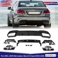 For 2014-2015 Mercedes E-Class W212 AMG E63 Style Rear Diffuser + Exhaust Tips picture
