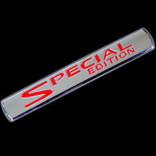 CHROME METAL SPECIAL EDITION TRUNK REAR BADGE NAME PLATE EMBLEM RED INLAY METAL picture