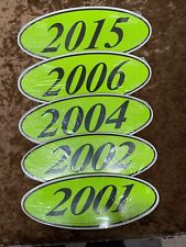 01,02,04,06,and 15 CAR DEALER OVAL MODEL YEAR WINDSHIELD DECALS 1 DOZEN OF EACH picture