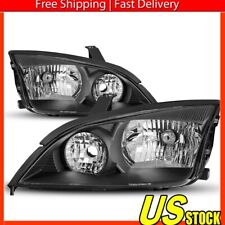 Black Fits 2005-2007 Ford Focus Headlights Lamps Replacement Left+Right 05-07 picture