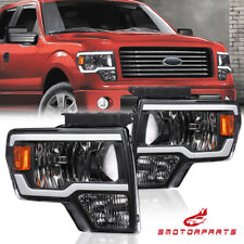 Pair Front LED DRL Headlights Assembly For 2009-2014 Ford F150 F-150 Pickup picture