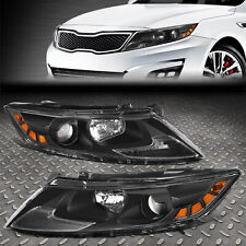 FOR 11-13 OPTIMA FACTORY STYLE PROJECTOR HEADLIGHT HEAD LAMPS SET BLACK/AMBER picture