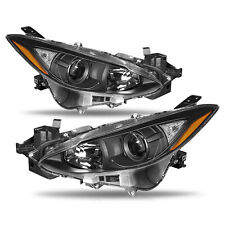 Mazda 3 For 2014-2016 Black Housing Amber Corner Projector Headlights Pair 14-16 picture