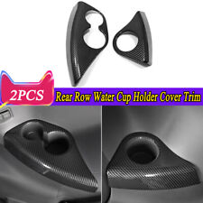 2x For Toyota Sienna 2021-2024 Carbon Fiber Rear Row Water Cup Holder Cover Trim picture