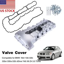 Aluminum Engine Valve Cover w/Gasket N54 135i 335i 535i xDrive 740i X6 Z4 3.0L picture