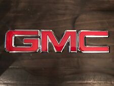 GMC OEM Front Grille Emblems Red & Black Chrome Sierra Yukon Savanna 22881265 picture