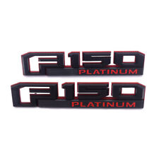 2x F150 Platinum Red Black Fender Emblem Badge 3D W for F-150 Genuine Parts picture