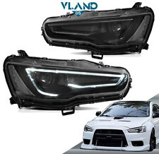 VLAND All Black LED Headlights Assembly For 2008-17 Lancer & EVO X w/Sequential picture