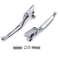 Chrome Skull Smooth Brake Clutch Levers For Harley 2008-2013 Touring Trike picture