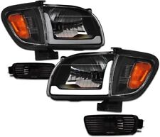 For 2001-2004 Toyota Tacoma Headlights DRL LED Strip Bar Black 6-Pieces picture