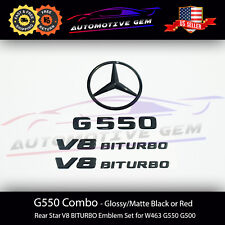 G550 SUV AMG V8 BITURBO Rear Star Emblem Black Badge Set Mercedes G Class W463 picture