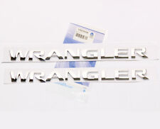 2x Chrome OEM WRANGLER Nameplates EMBLEM Badge 3D for REPLACEMENT  yu Fu picture