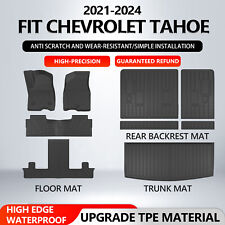 For 2021-2024 Chevy Tahoe/GMC Yukon Cargo Floor Mats Backrest Mats Trunk Liners picture