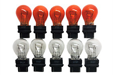 10 Pack 3157 Clear and Amber Tail Signal Brake Light Bulbs - FAST USA Shipping picture