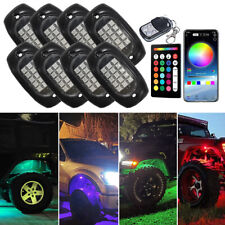8 Pods RGB LED Rock Lights Kit Offroad Truck Underbody Neon Music Bluetooth APP picture