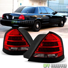 1998-2011 Ford Crown Victoria Black Trims LED Tail Lights Lamps Pair Left+Right picture