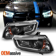 Fits 11-14 Charger HID-D3S Black Bezel LED Light Tube/Trip Projector Headlights picture