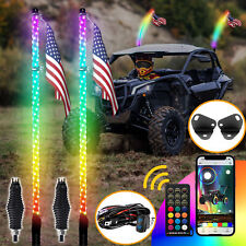 WEISEN 2PCS 3ft RGB Spiral LED Whip Light Mount Wire Kit For Can-Am Maverick X3 picture