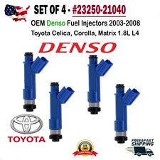 GENUINE Denso set of 4 Fuel Injectors for 2003-2008 Toyota 1.8L L4 #23250-21040 picture