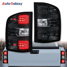 Pair Smoke Tail Lights For 07-13 Chevy Silverado 1500 07-14 2500HD 3500HD LH+RH picture