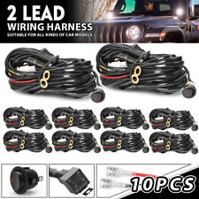 10pcs 2-Lead Wiring Harness Kit ON-OFF Switch Relay LED Work Light Pods Bar 12V picture