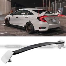 For 16-21 Civic 4Dr Sedan 2 Tone Painted White & Black Type R Style Wing Spoiler picture