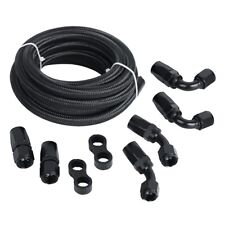 LokoCar 6AN Fuel Line Kit Nylon AN6 Braided Fuel Hose Fitting Kit CPE 10FT Black picture