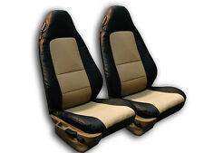 BMW Z3 1996-2002 BLACK/BEIGE IGGEE S.LEATHER CUSTOM FIT FRONT SEAT COVER picture