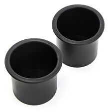 2 Black Plastic Cup Holders Boat RV Car Truck Inserts Universal Size picture