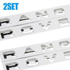2X 3D Gloss Chrome Front Hood Emblem For Range Rover Rear Tailgate Badge Letter picture
