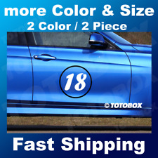 2x 2Color Custom Number Circle Decal Auto Car Rally Racing Sport Sticker  picture