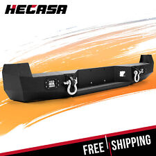 HECASA Black Rear Bumper For Toyota Tacoma 2005-2015  w/License Plate LED Lights picture