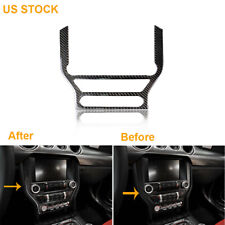 Carbon Fiber Interior CD Panel Decor Cover Trim Fit For Ford Mustang 2015-2019 picture