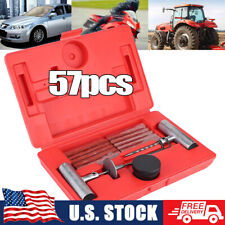 57Pcs Heavy Duty Flat Tire Repair Tool Kit Plug Patch Car Truck with Carry Case picture