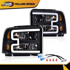 Clear/Black LED DRL Headlights Fit For 05-07 Ford F250 F350 F450 F550 Super Duty picture