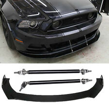 For Ford Mustang GT 01-21 Front Bumper Lip Splitter Spoiler + Black Strut Rods picture