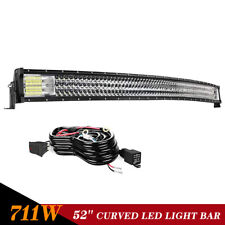 52 INCH CURVED LED LIGHT BAR TRI-ROW DRIVING OFF-ROAD COMBO 4X4WD FOG LAMP +Wire picture