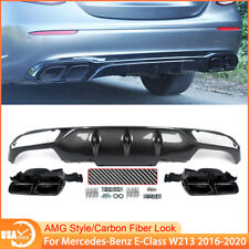 For Mercedes-Benz E-Class W213 Rear Diffuser Lip w/ Exhaust Tailpipes AMG Style picture
