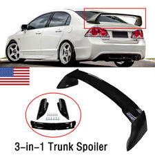 Fits 12-15 Honda Civic 4DR Sedan Glossy Black Mugen Style RR Trunk Wing Spoiler picture