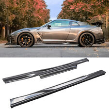Carbon Fiber Side Skirts Extension Lip Apron TS Style Spoiler For Nissan GTR R35 picture